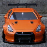 1/10 RC Nissan R35 GT-R Liberty Walk V1 Bodyshell, Clear-Unpainted - Tetsujin