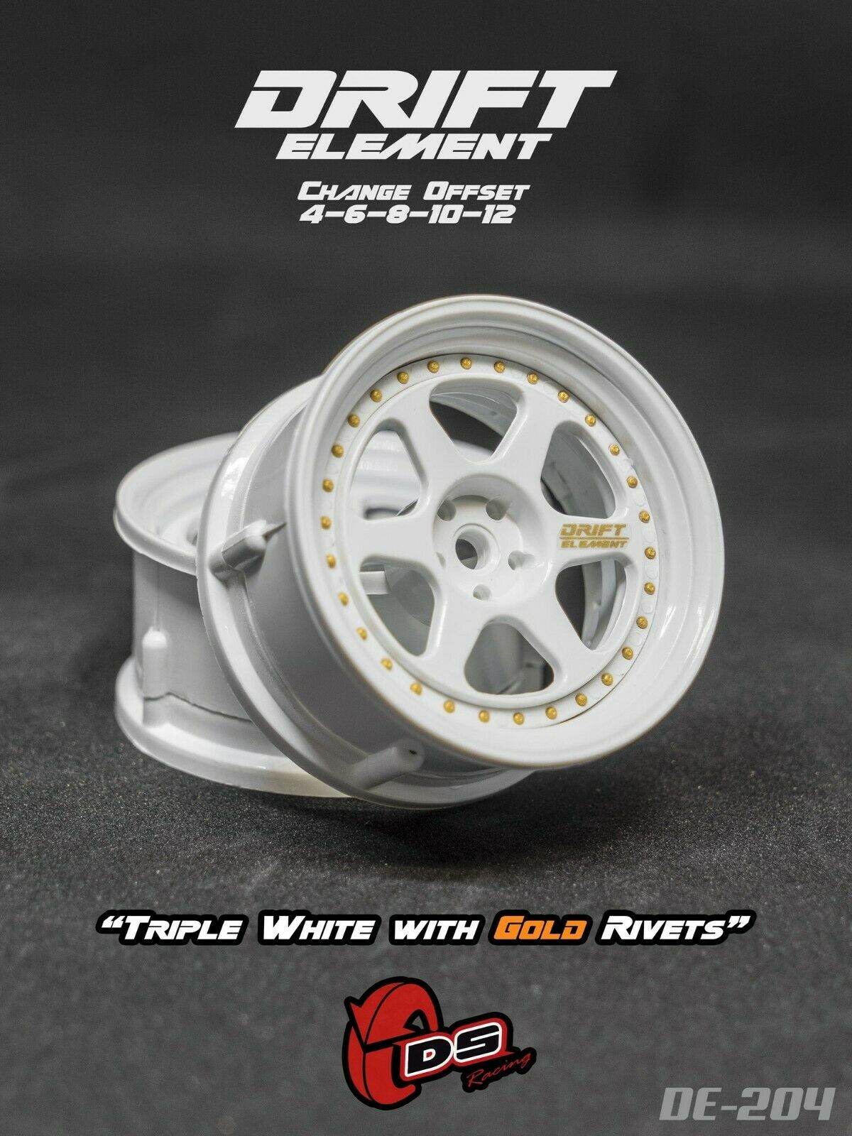 ds racing drift elements de-204 rc drift wheels changeable offset 1/10