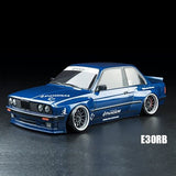 Close-up of 1:10 RC BMW E30RB Clear Unpainted Bodyshell, F194mm/R197mm #720022 for custom design