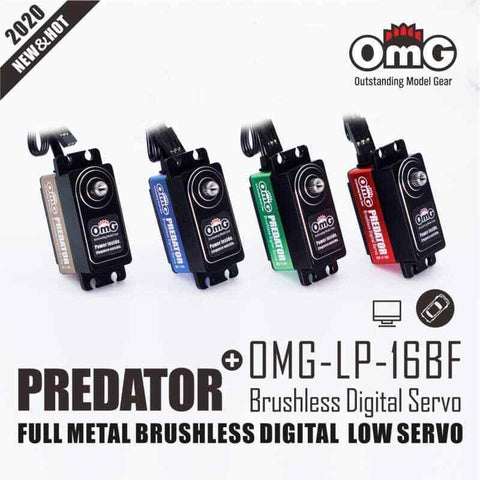 OMG RC Car Predator Low Profile Brushless Digital Steering Servo, 25T OMG-LP-16BF