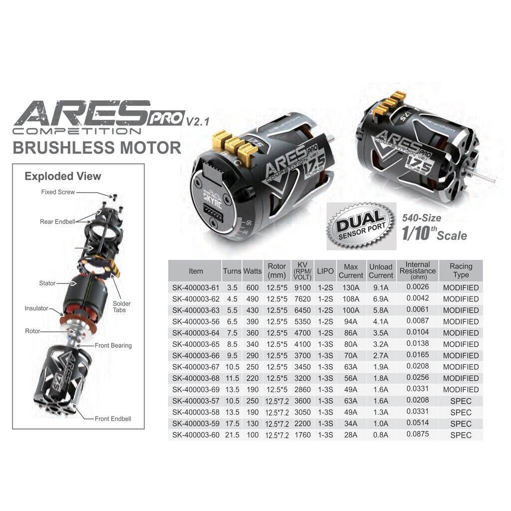 RC Car Brushless 10.5T Motor - SkyRC SK-400003-57