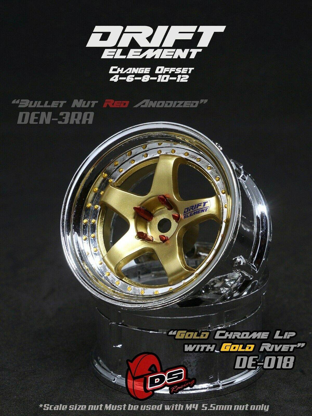 ds racing drift elements de-018 rc drift wheels changeable offset 1/10