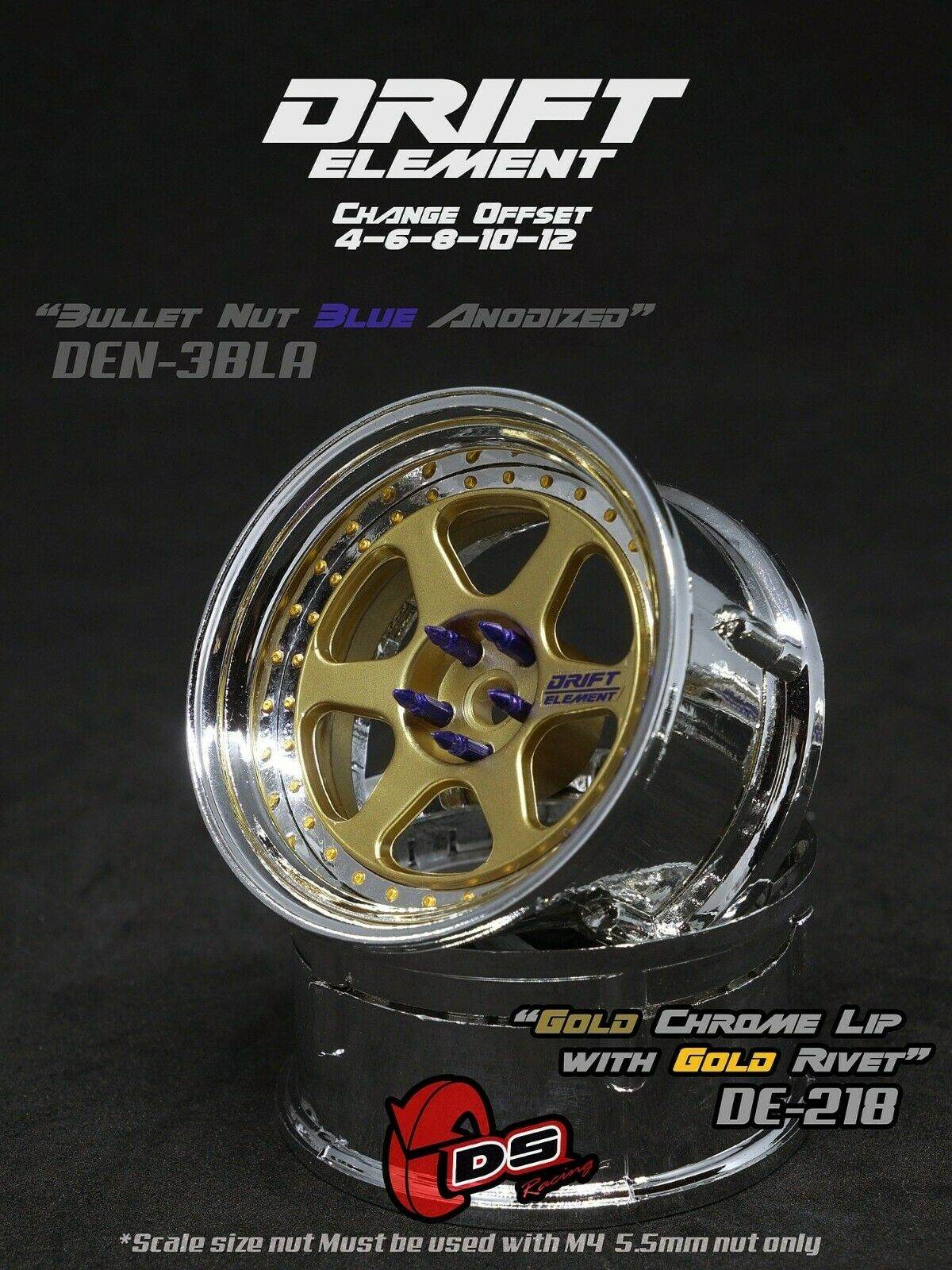 ds racing drift elements de-218 rc drift wheels adjustable offset 1/10