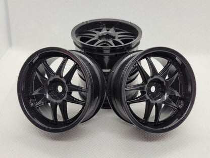 RC Car wheel set, 1:10 twin spoke +4mm offset