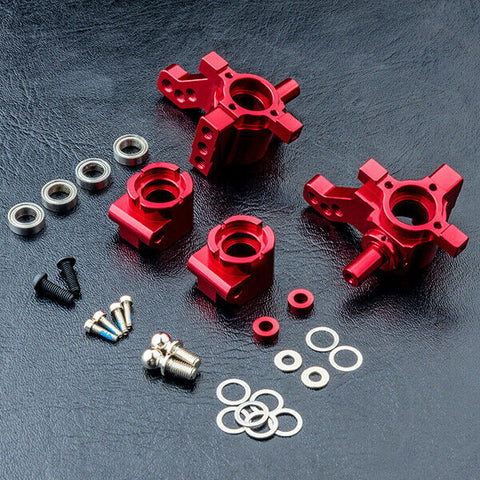 Close-up of MST MB Rear Suspension Upright Hub Set Aluminium #210620 for RC performance
