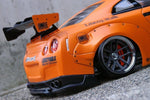 1/10 RC  Nissan R35 GT-R Liberty Walk V1 Bodyshell, Clear-Unpainted - Tetsujin