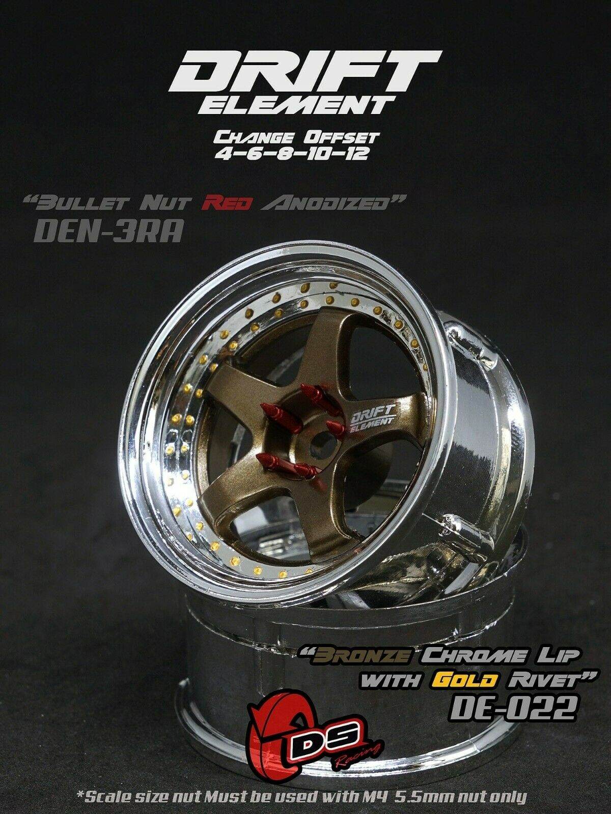 ds racing drift elements de-022 rc drift wheels changeable offset 1/10