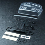 Close-up of 1:10 RC BMW E30RB Clear Unpainted Bodyshell, F194mm/R197mm #720022 for custom design