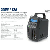 Sky RC T200 AC Balance Battery 12A Charger/Discharger SK-100155-04