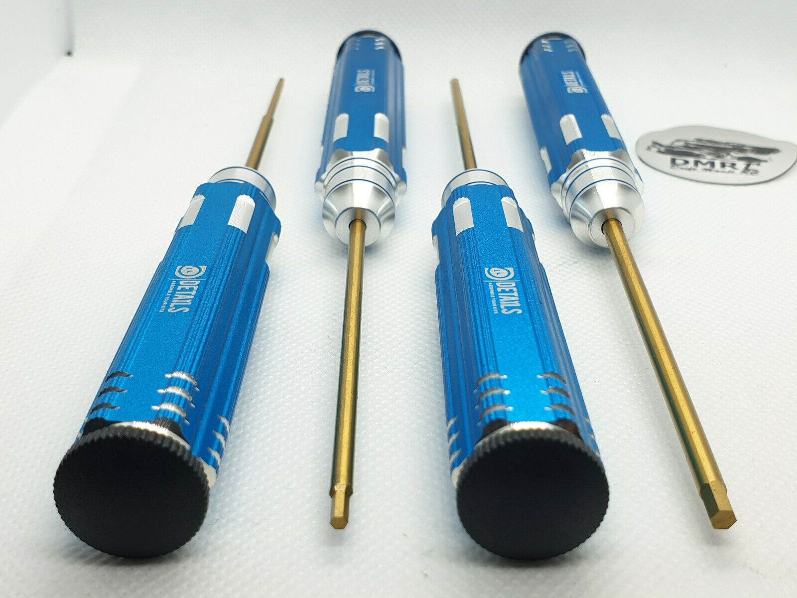 4-piece blue metric HEX Allen screwdriver set for RC cars, designed for precise adjustments