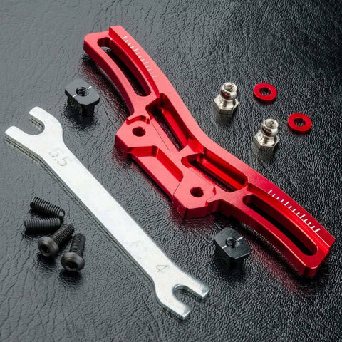 Close-up of MST RMX 2.0/2.5 Aluminium Front Damper Shock Tower, enhancing suspension stability, #210577