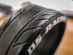 DS Racing LF-4SE plastic treaded drift tyres from Finix Series LF/HF, 1/10 scale, includes 4 tyres and foam inserts
