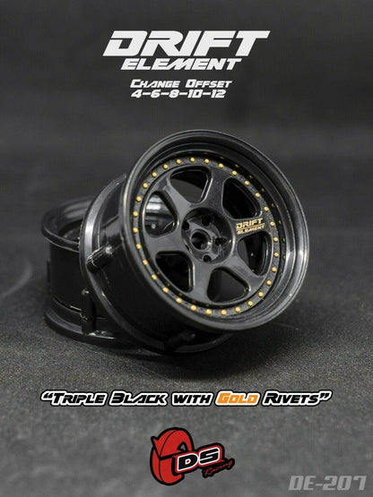 ds racing drift elements de-207 rc drift wheels changeable offset 1/10