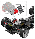 Close-up of MST RMX 2.0/2.5 Carbon ESC Mounting Plate #210639 for secure and lightweight ESC mounting