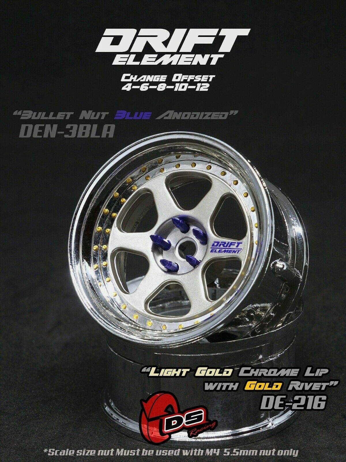 ds racing drift elements de-216 rc drift wheels changeable offset 1/10
