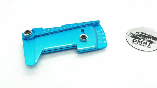 Aluminium RC Camber Gauge and Ride Height Adjustment Tool, adjustable from 0 to 15 degrees, for precise vehicle tuning - blue