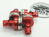Close-up of the invisible magnetic stealth bodyshell mount post for RC cars, offering a seamless design - red