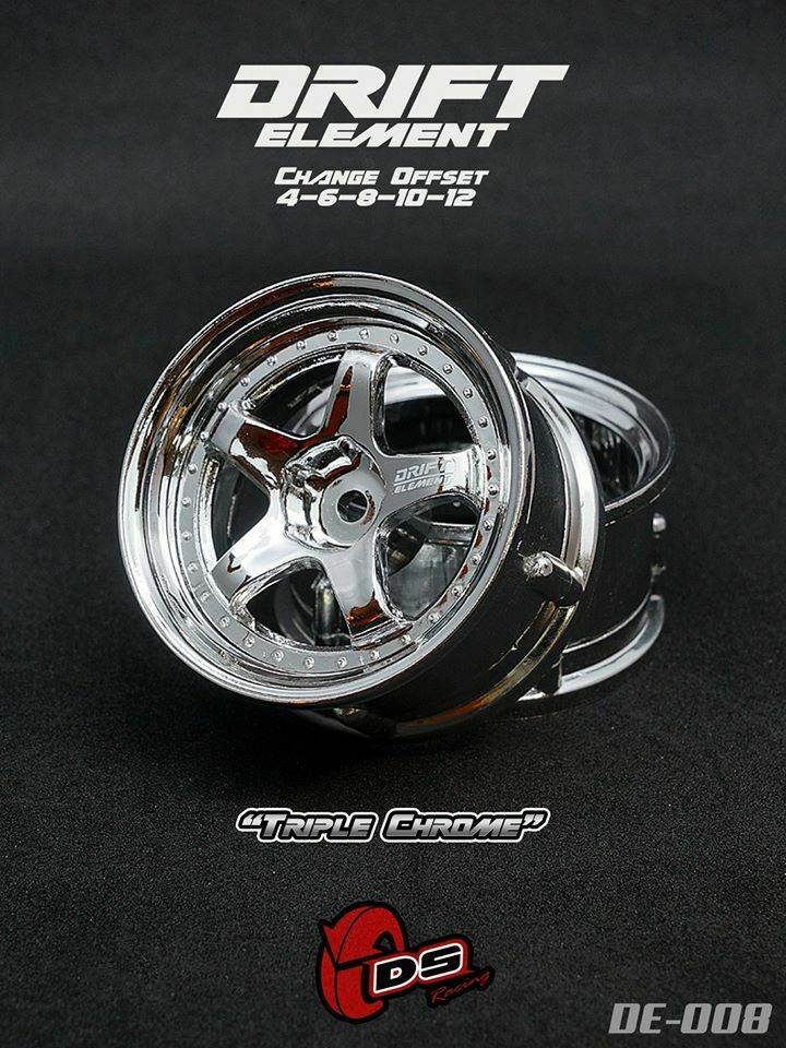 DS Racing RC drift wheels DE-008 drift elements changeable offset 1/10