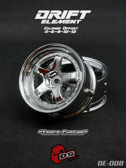 DS Racing RC drift wheels DE-008 drift elements changeable offset 1/10
