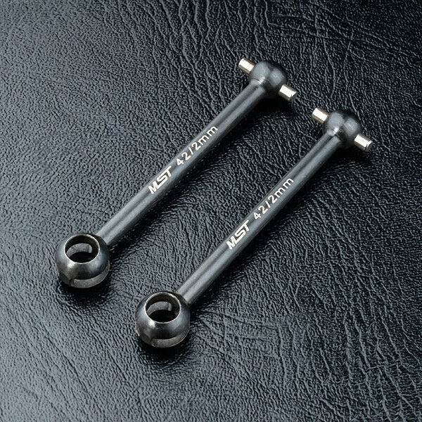 Close-up of MST 42mm CVD Great Angle Driveshaft Set #820004 for improved RC handling