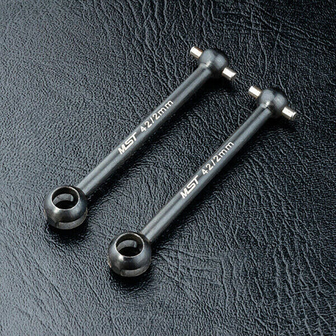 Close-up of MST 42mm CVD Great Angle Driveshaft Set #820004 for improved RC handling