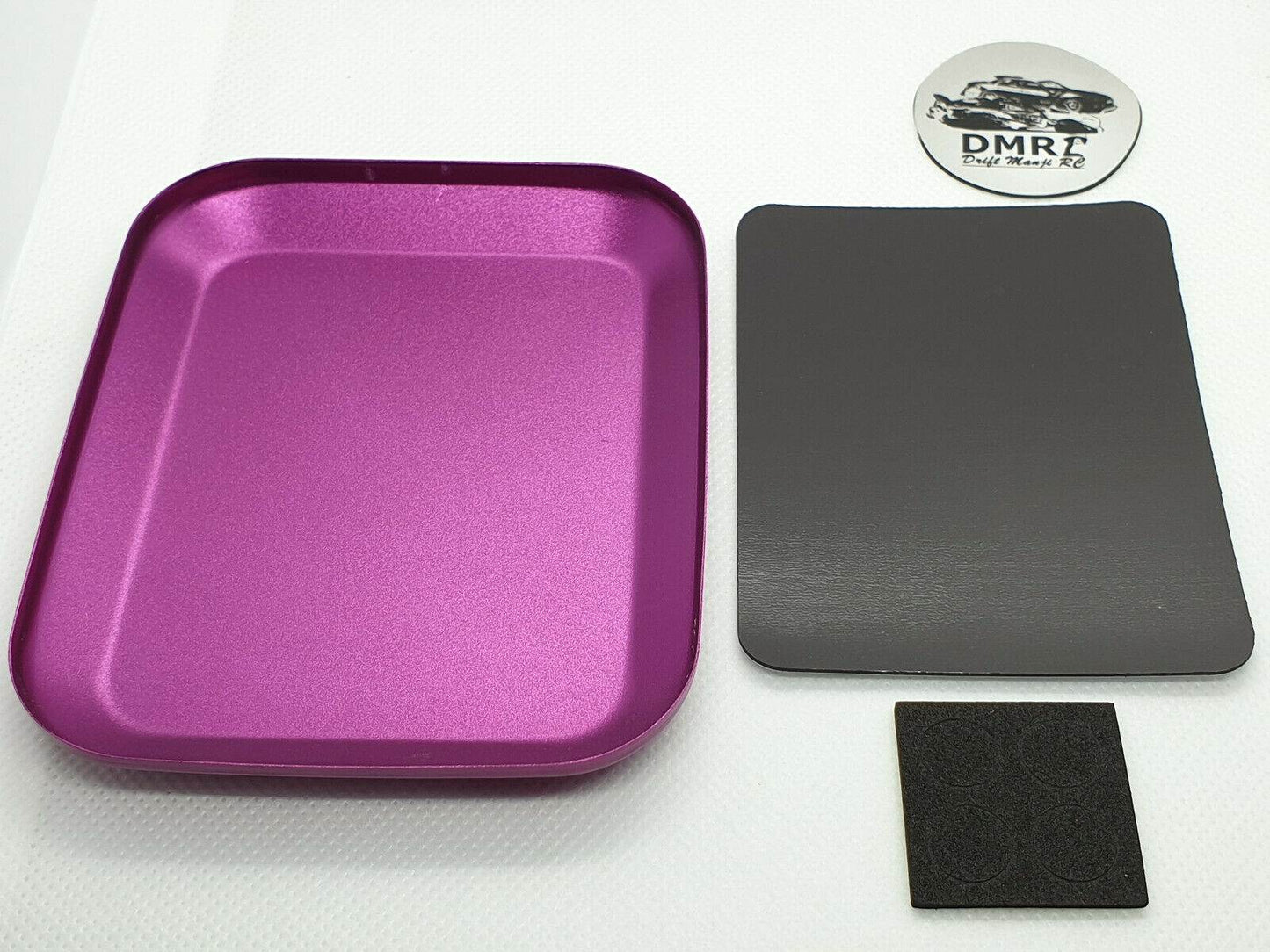 Magnetic parts tray tool designed for RC car model building, repairs, and maintenance, ensuring secure parts handling