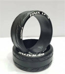 DS Racing LF-4SE plastic treaded drift tyres from Finix Series LF/HF, 1/10 scale, includes 4 tyres and foam inserts