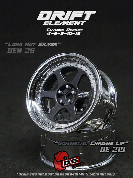 ds racing drift elementsde-219 rc drift rims modular 2 piece design 1/10