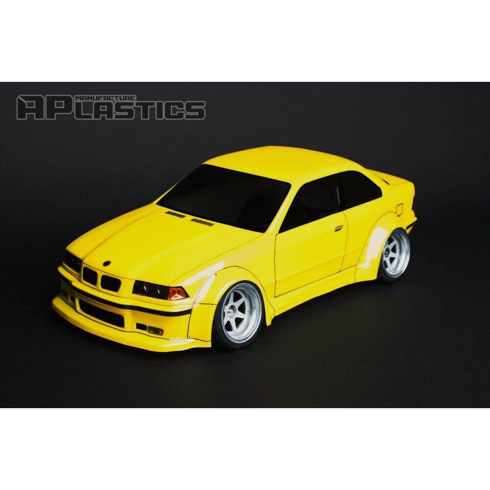 APlastics BMW E36 M3 1:10 RC Car Body Shell, Clear Unpainted, 197mm - UK