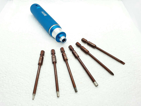 Aluminium Metric 6 in 1 Magnetic Screwdriver, 6pcs