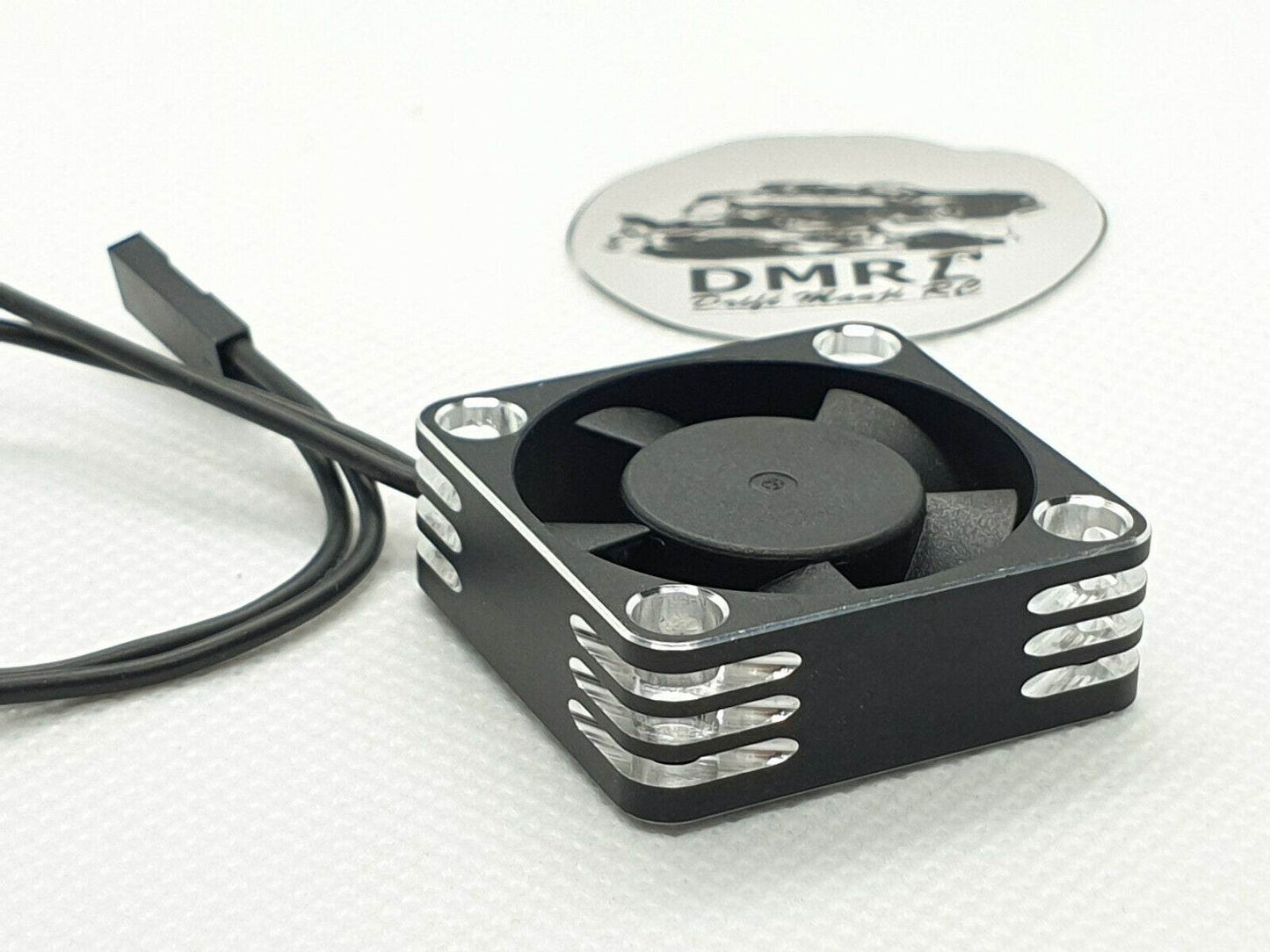 Close-up of the 40x40mm Aluminium ESC Cooling Fan, 16000RPM, built for superior cooling performance in RC cars - black