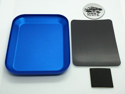 Magnetic parts tray tool designed for RC car model building, repairs, and maintenance, ensuring secure parts handling - blue