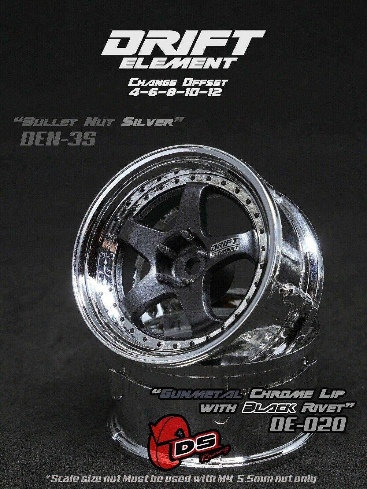 ds racing drift elements de-020 rc drift wheels changeable offset 1/10