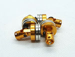 Close-up of the invisible magnetic stealth bodyshell mount post for RC cars, offering a seamless design - gold