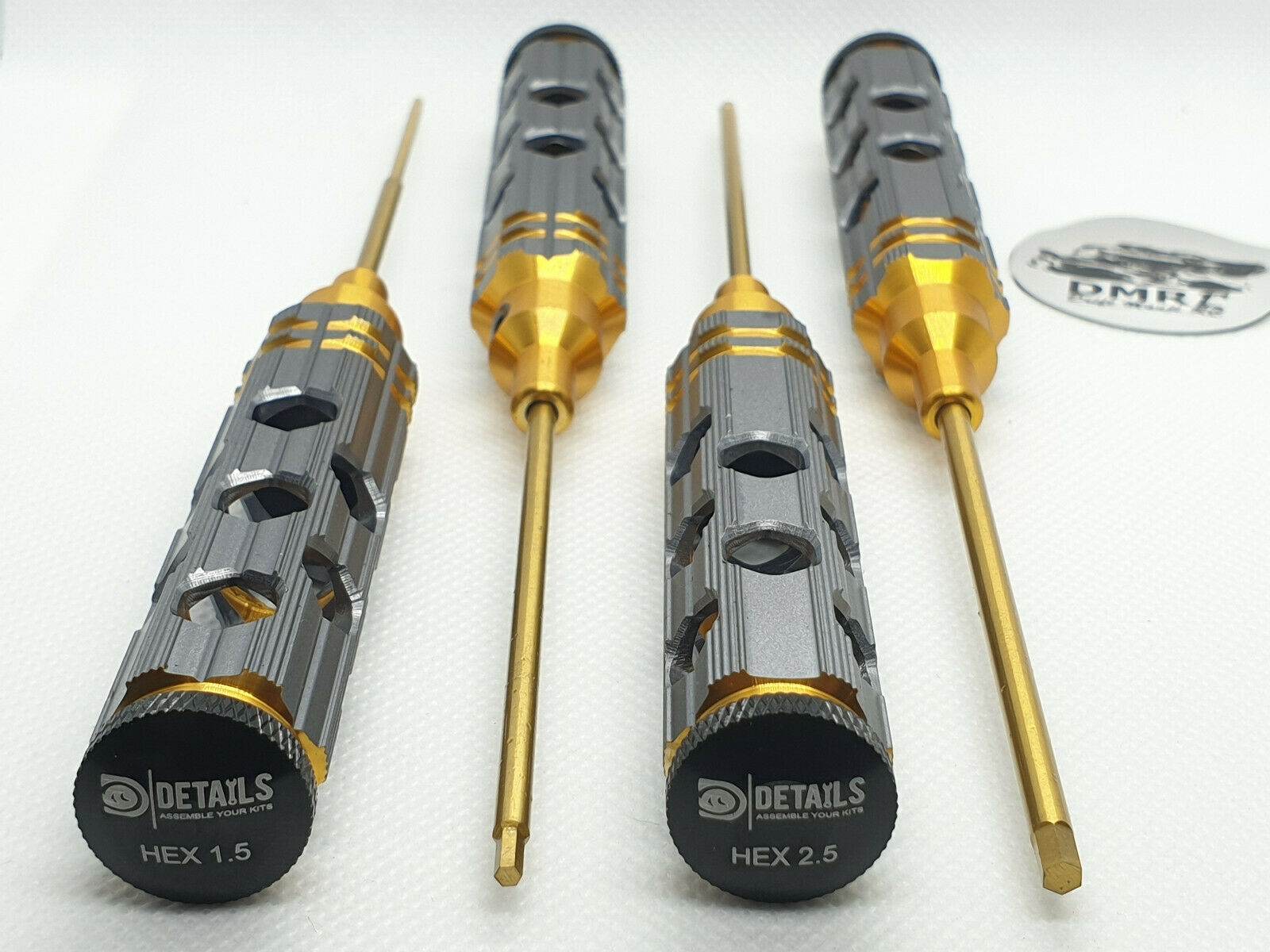 RC Car Aluminium Metric Allen Hex Screwdriver Tool Set, 4pcs