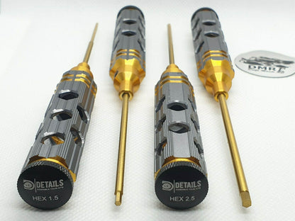 RC Car Aluminium Metric Allen Hex Screwdriver Tool Set, 4pcs