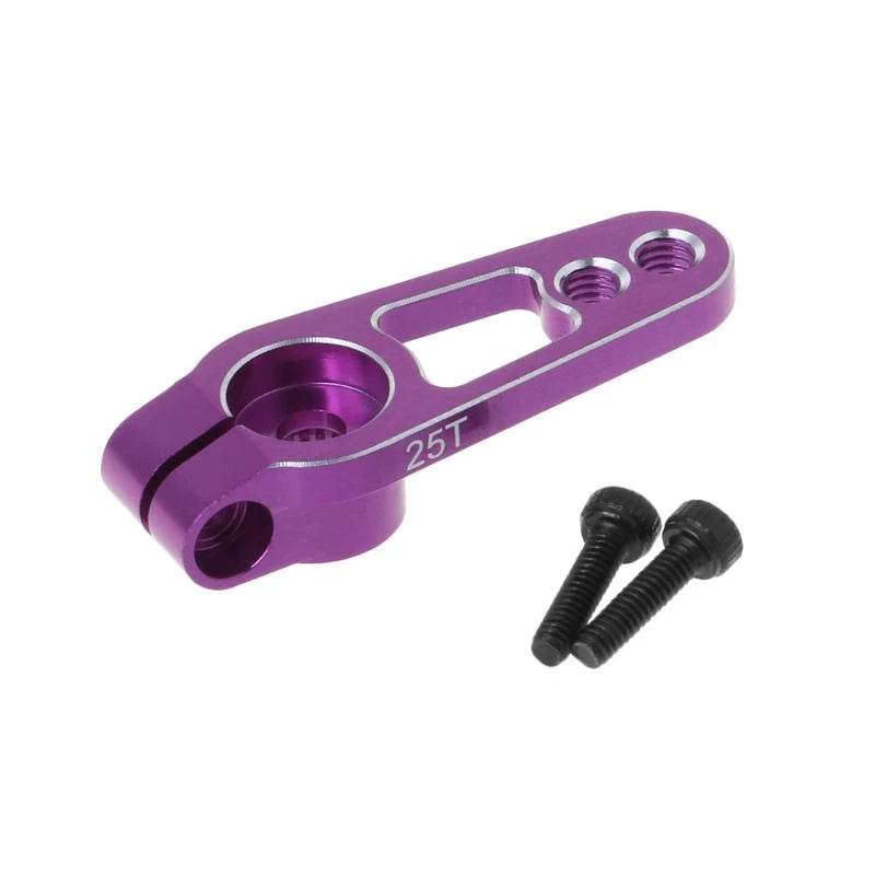 Close-up view of the 25T Aluminium Steering Servo Horn/Arm, emphasizing its robust and precision-enhancing design - purple