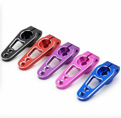 Close-up view of the 25T Aluminium Steering Servo Horn/Arm, emphasizing its robust and precision-enhancing design