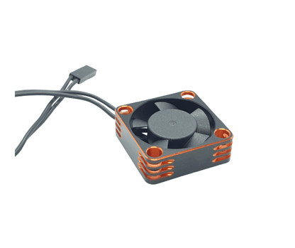 30x30mm Aluminium RC Car Motor Cooling Fan, 28000RPM, available in various colours for optimal cooling - orange