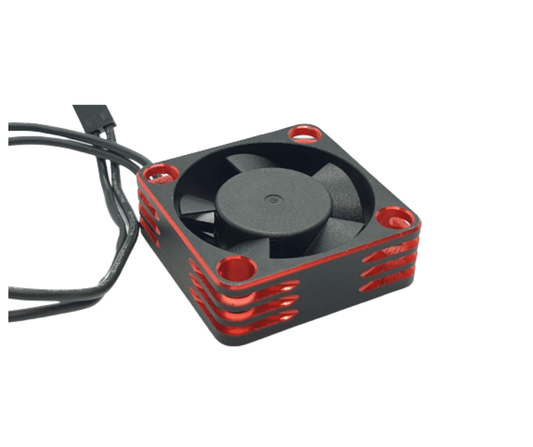 30x30mm Aluminium RC Car Motor Cooling Fan, 28000RPM, available in various colours for optimal cooling - red